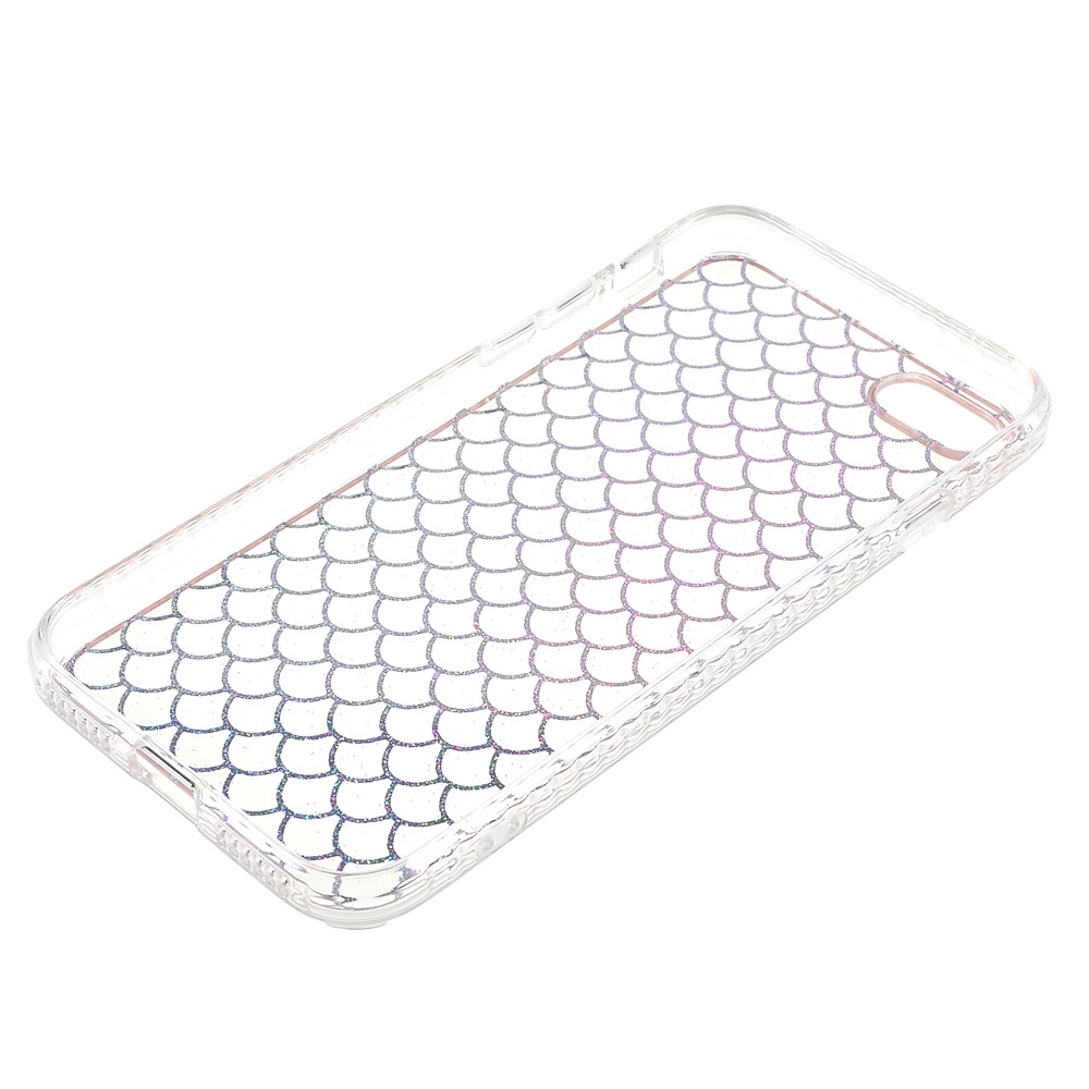 For iPhone SE (2022)/SE (2020)/8/7 4.7 inch Cell Phone Case Anti-fall IMD Stylish Pattern Electroplating Soft TPU Protector - Fish Scale-7