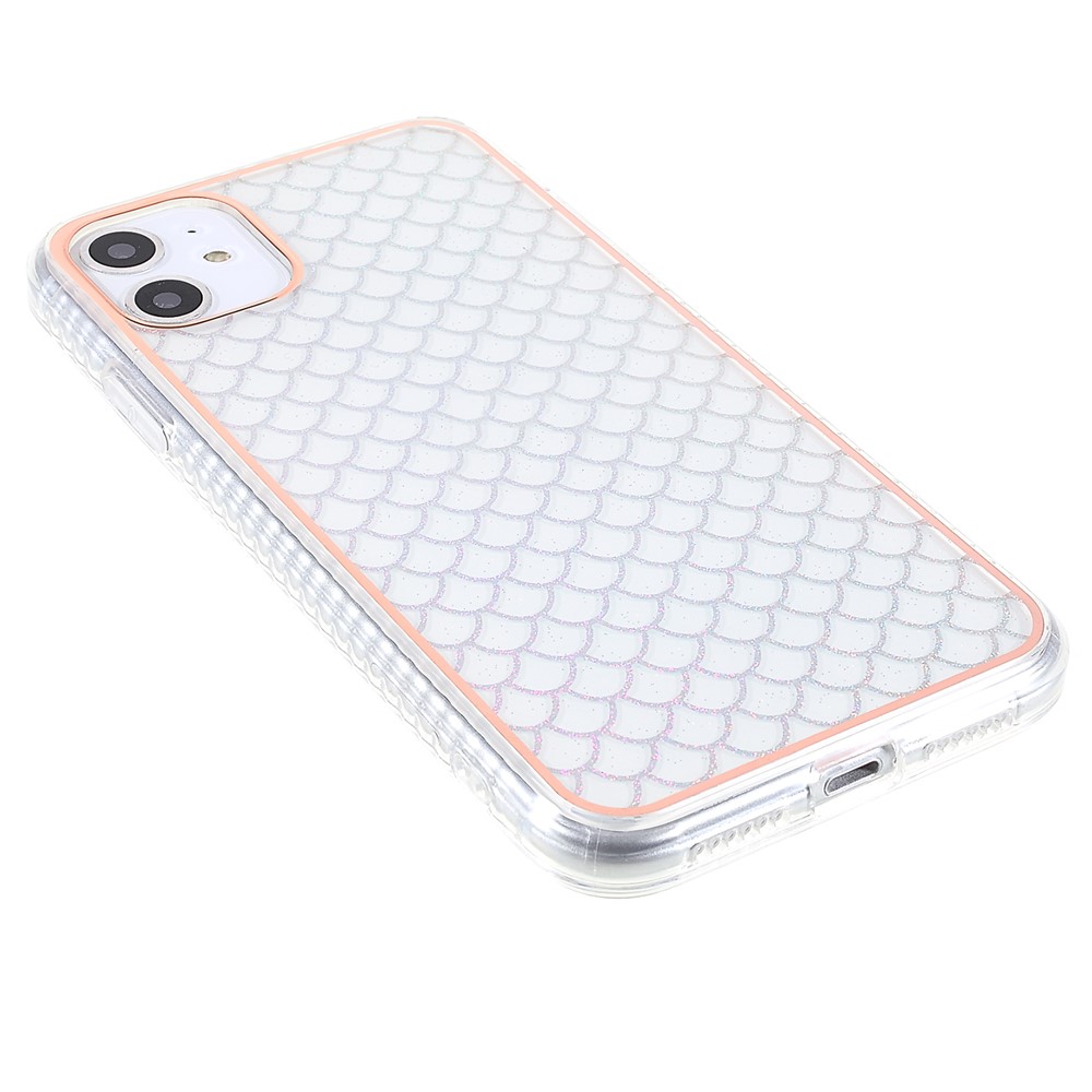 For iPhone 12/12 Pro 6.1 inch Mobile Phone Case Shockproof IMD Pattern Electroplating Soft TPU Protector - Fish Scale-4