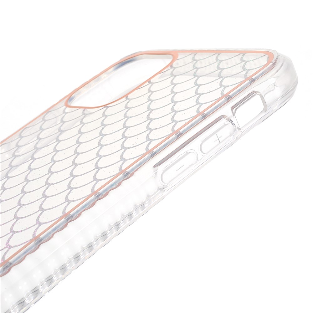 For iPhone 12/12 Pro 6.1 inch Mobile Phone Case Shockproof IMD Pattern Electroplating Soft TPU Protector - Fish Scale-8