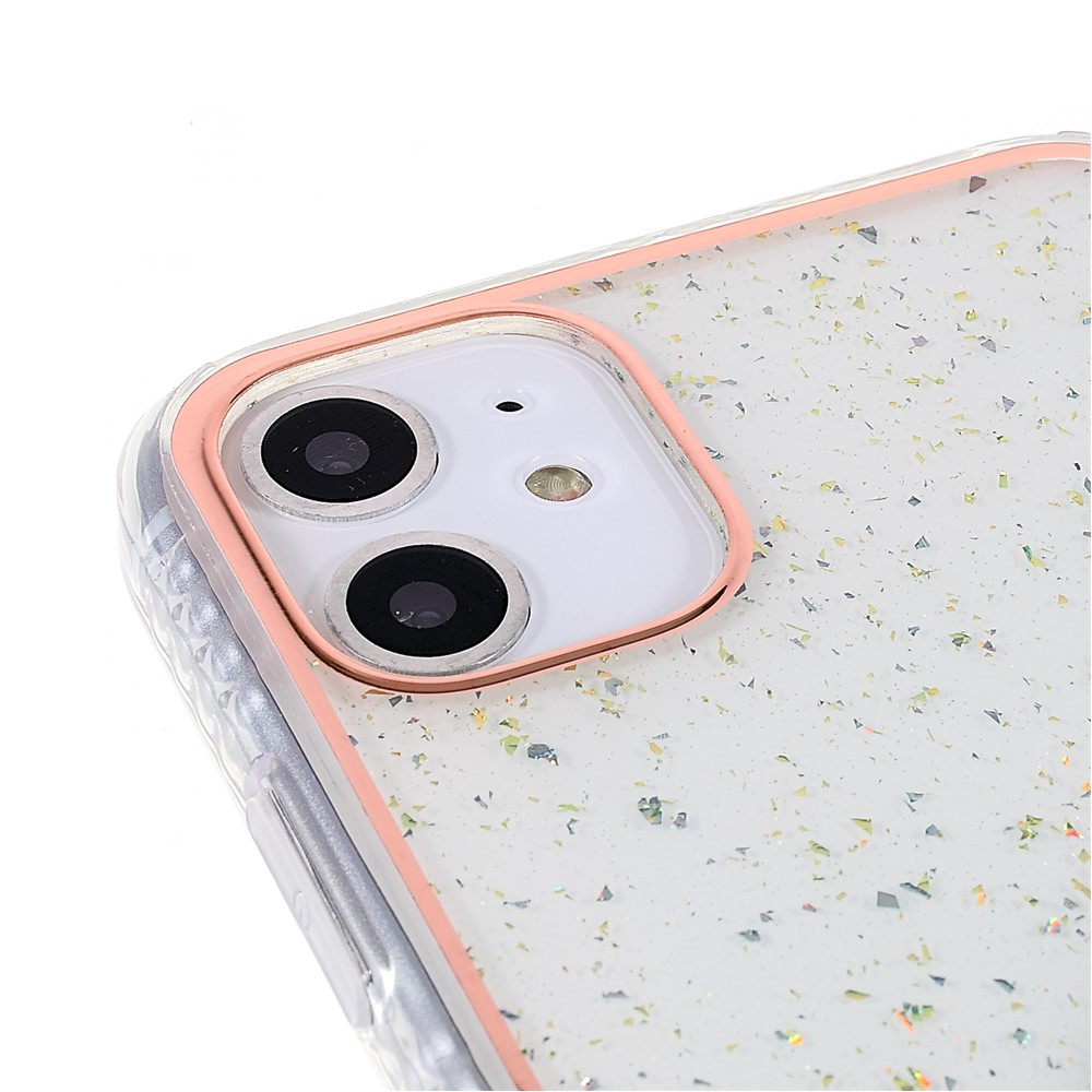 For iPhone 12/12 Pro 6.1 inch Aluminum Foil Decor IMD TPU Phone Case Electroplating Protective Cover - White-6