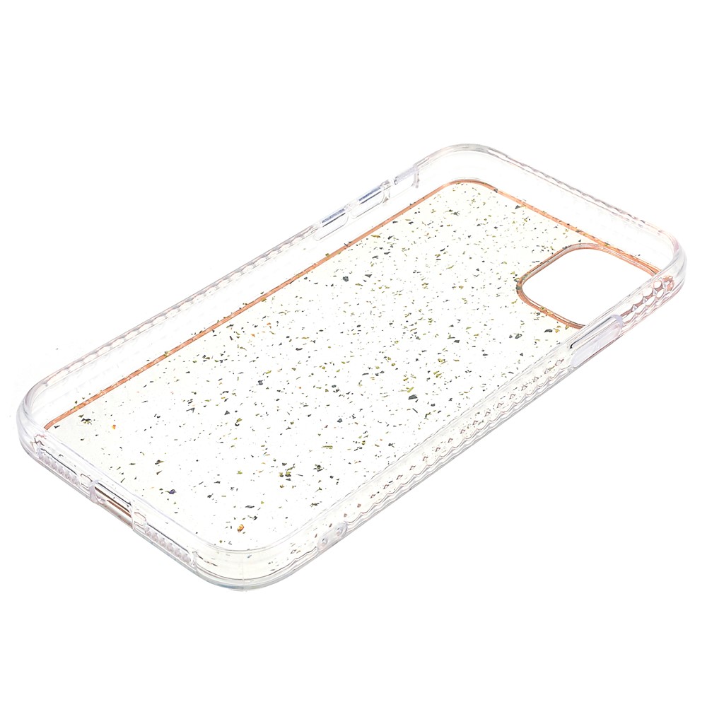 For iPhone 12/12 Pro 6.1 inch Aluminum Foil Decor IMD TPU Phone Case Electroplating Protective Cover - White-7