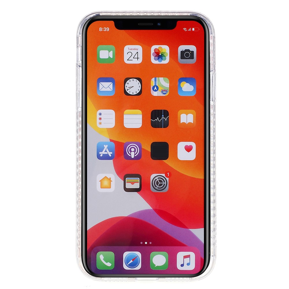 For iPhone 11 6.1 inch Aluminum Foil Decor IMD Electroplating Soft TPU Phone Back Case Anti-drop Cellphone Protective Cover - White-3