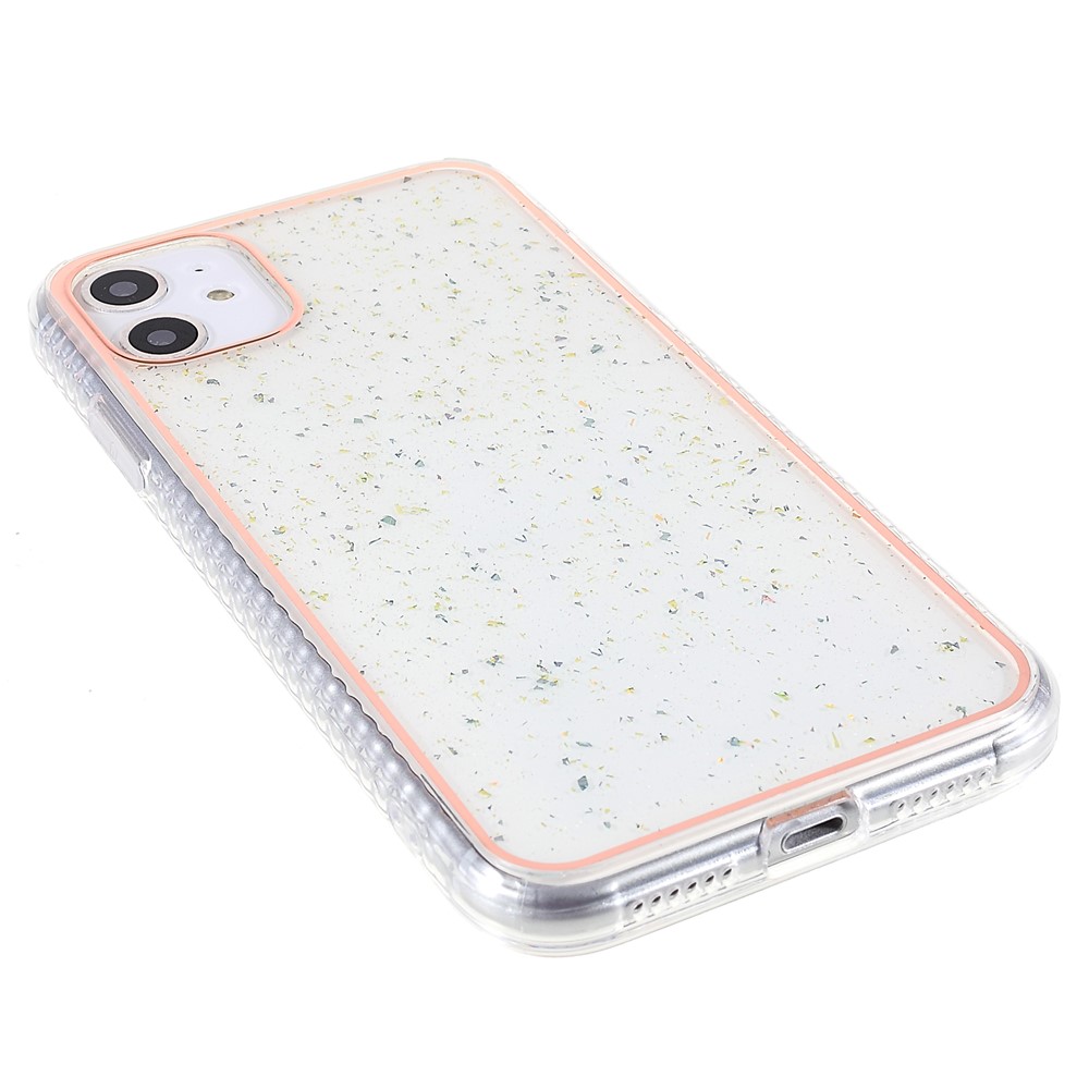 For iPhone 11 6.1 inch Aluminum Foil Decor IMD Electroplating Soft TPU Phone Back Case Anti-drop Cellphone Protective Cover - White-4