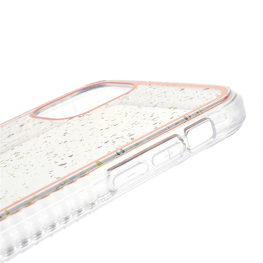 For iPhone 11 6.1 inch Aluminum Foil Decor IMD Electroplating Soft TPU Phone Back Case Anti-drop Cellphone Protective Cover - White-8