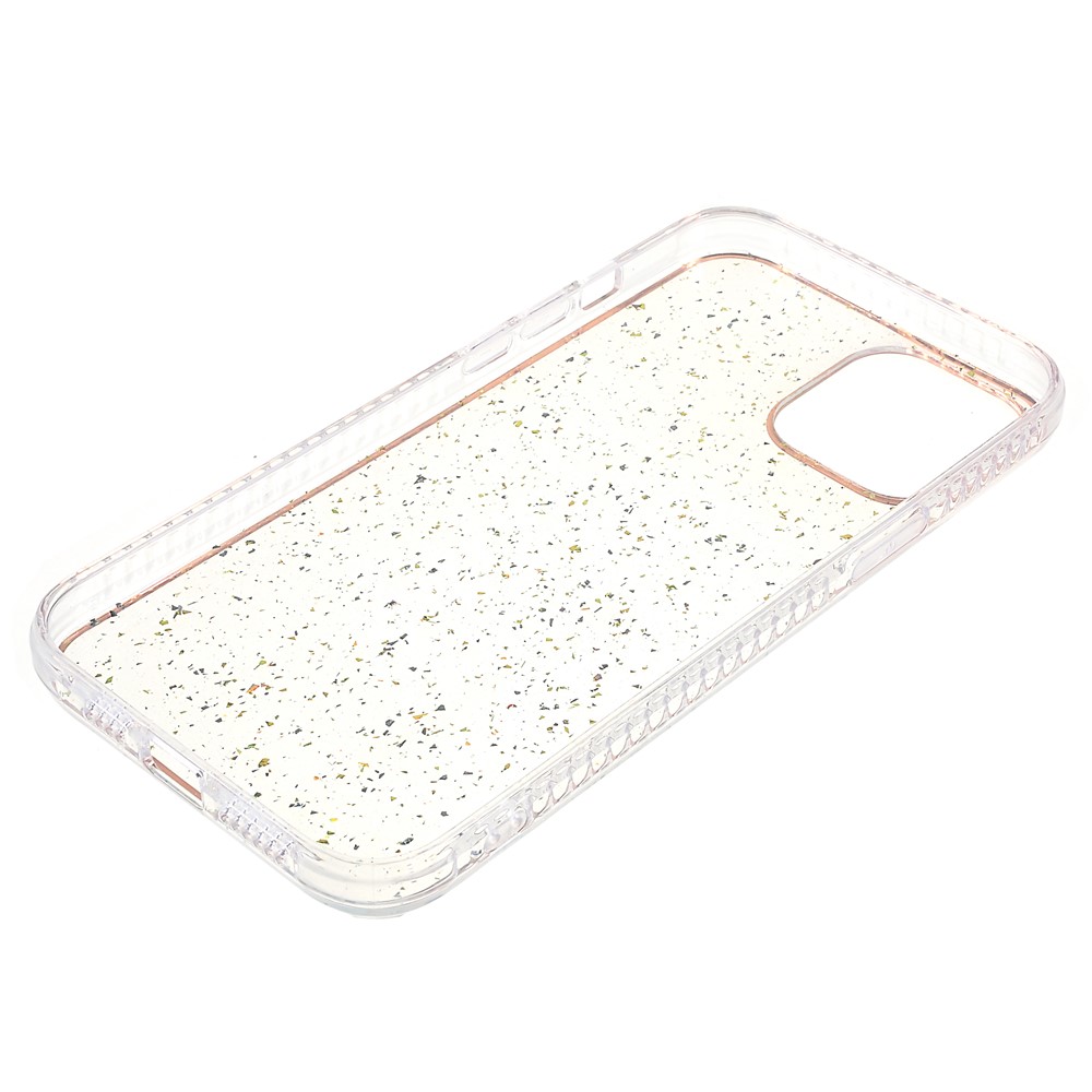 IMD TPU Phone Case for iPhone 13 Pro 6.1 inch, Gold Leaf Decor Electroplating Edging TPU Phone Protective Accessory - White-7