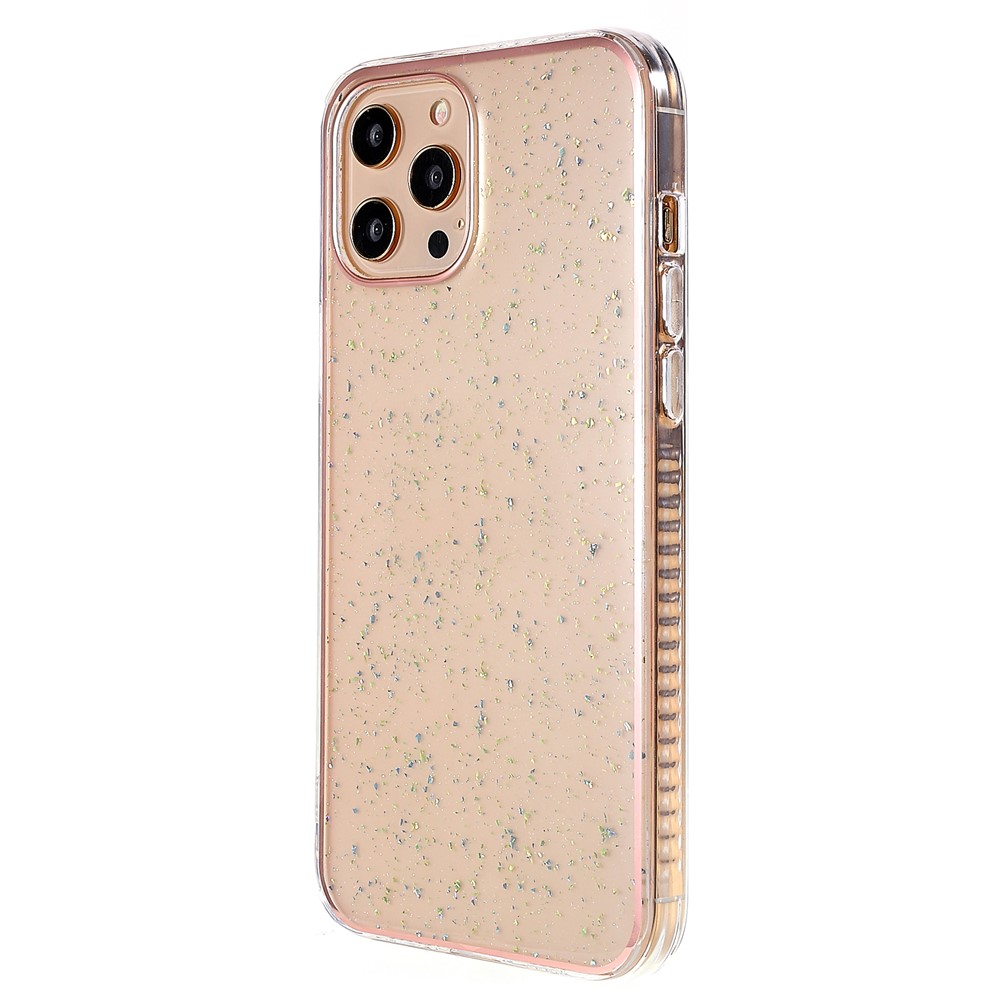 IMD Gold Leaf Design TPU Phone Case for iPhone 12 Pro Max 6.7 inch, Electroplating Anti-Drop TPU Phone Protective Cover - White-2