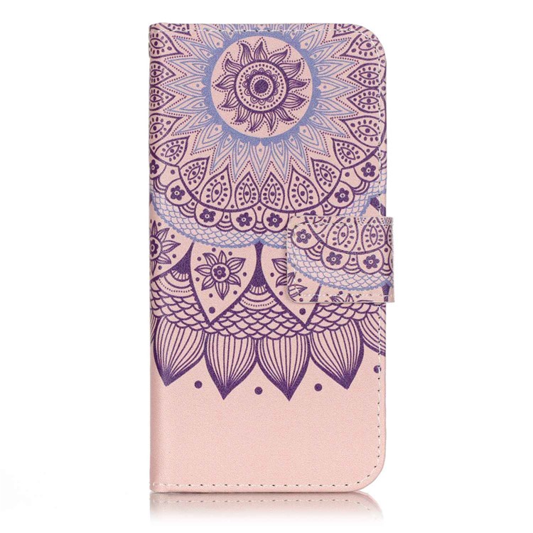 

For iPhone 8 / 7 4.7 inch Patterned PU Leather Case Cover - Henna Lotus, iPhone 8 4.7 inch
