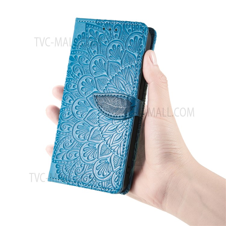 For iPhone 7 Plus/8 Plus 5.5 inch TPU+PU Leather Mobile Phone Case Imprinted Dream Wings Pattern Wallet Flip Cover with Strap - Blue-10