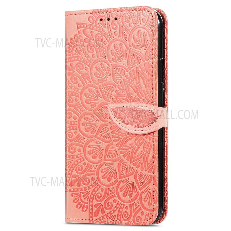 For iPhone 11 Pro 5.8 inch Wallet Phone Case Folding Stand Imprinted Dream Wings Pattern PU Leather Anti-Scratch Cover with Wrist Strap - Orange-2