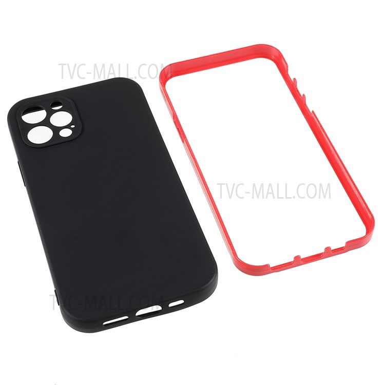 Precise Cutout PC Frame + TPU Back Case for iPhone 12 Pro 6.1 inch, Detachable 2-in-1 Anti-fall Phone Case - Black-9