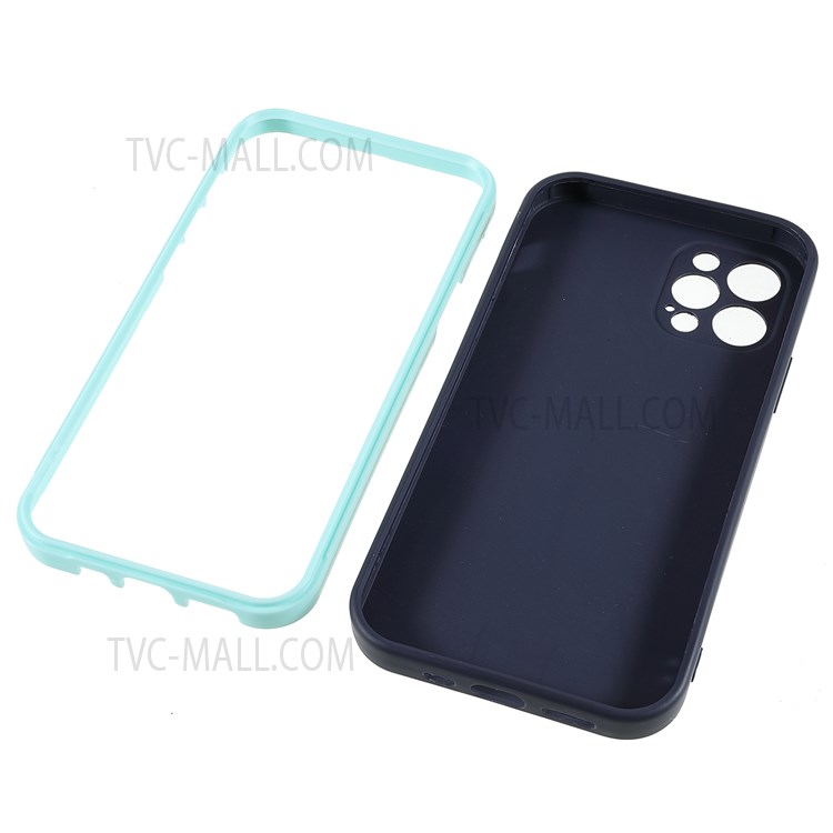 PC Frame + Soft TPU Phone Case for iPhone 12 Pro Max 6.7 inch, Detachable Shockproof Mobile Phone Cover - Blue-8