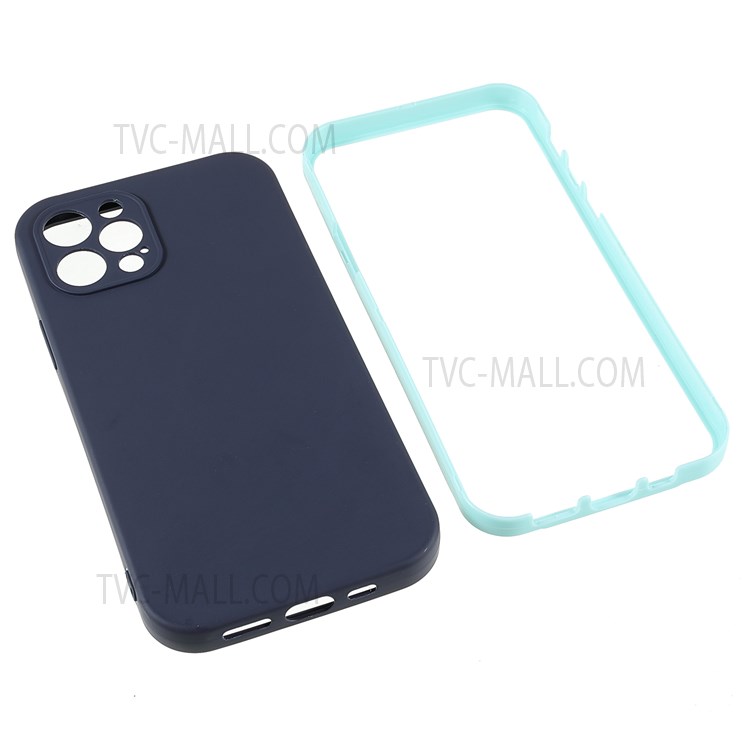 PC Frame + Soft TPU Phone Case for iPhone 12 Pro Max 6.7 inch, Detachable Shockproof Mobile Phone Cover - Blue-9