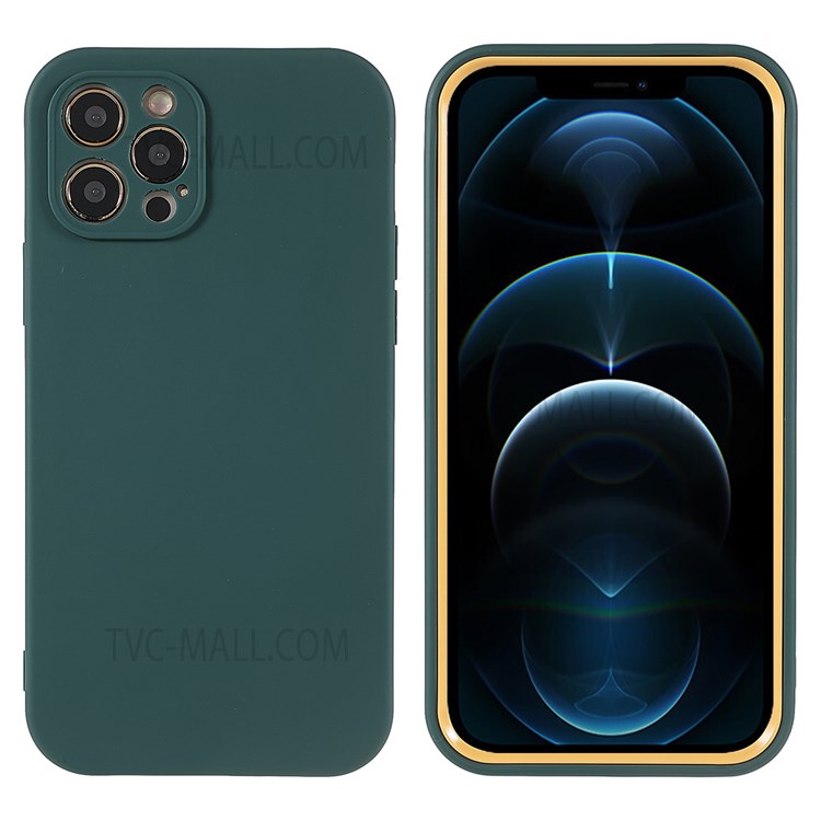 PC Frame + Soft TPU Phone Case for iPhone 12 Pro Max 6.7 inch, Detachable Shockproof Mobile Phone Cover - Blackish Green-1