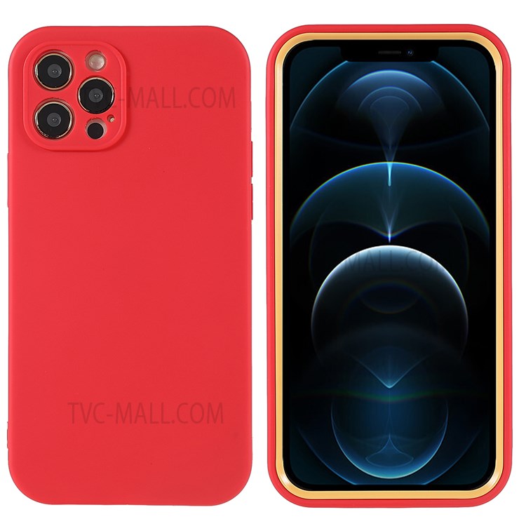 PC Frame + Soft TPU Phone Case for iPhone 12 Pro Max 6.7 inch, Detachable Shockproof Mobile Phone Cover - Red-1