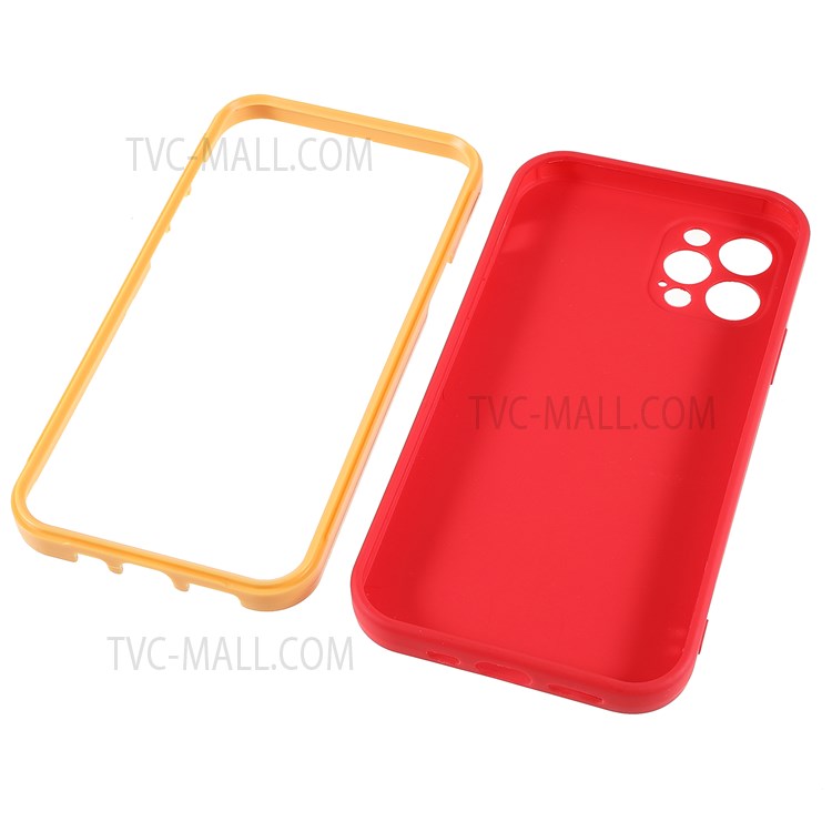 PC Frame + Soft TPU Phone Case for iPhone 12 Pro Max 6.7 inch, Detachable Shockproof Mobile Phone Cover - Red-8