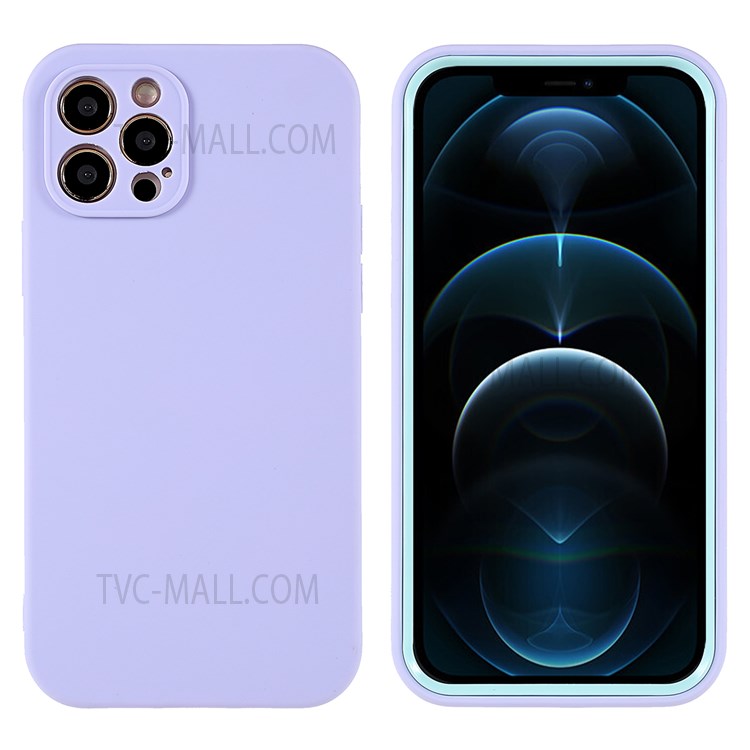 PC Frame + Soft TPU Phone Case for iPhone 12 Pro Max 6.7 inch, Detachable Shockproof Mobile Phone Cover - Purple-1