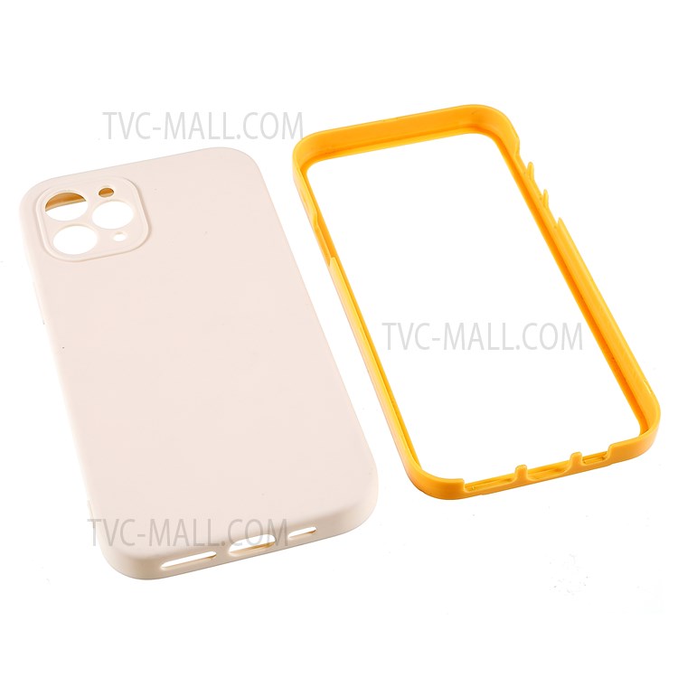 For iPhone 11 Pro Max 6.5 inch Anti-scratch PC Frame + TPU Back Hybrid Case Detachable Phone Cover - Beige-9