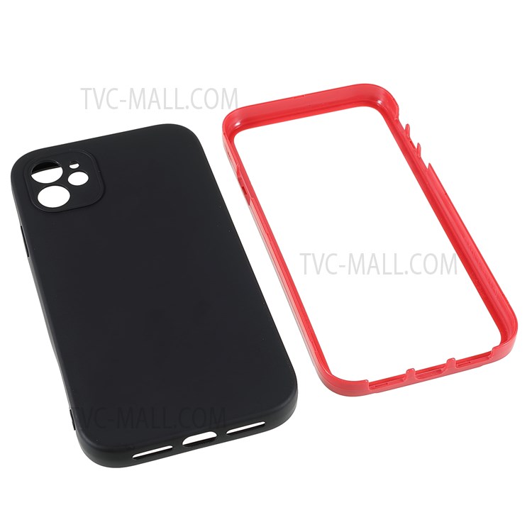 For iPhone 11 6.1 inch PC Frame + TPU Back Case Precise Cutout Detachable Phone Case Shell - Black-9