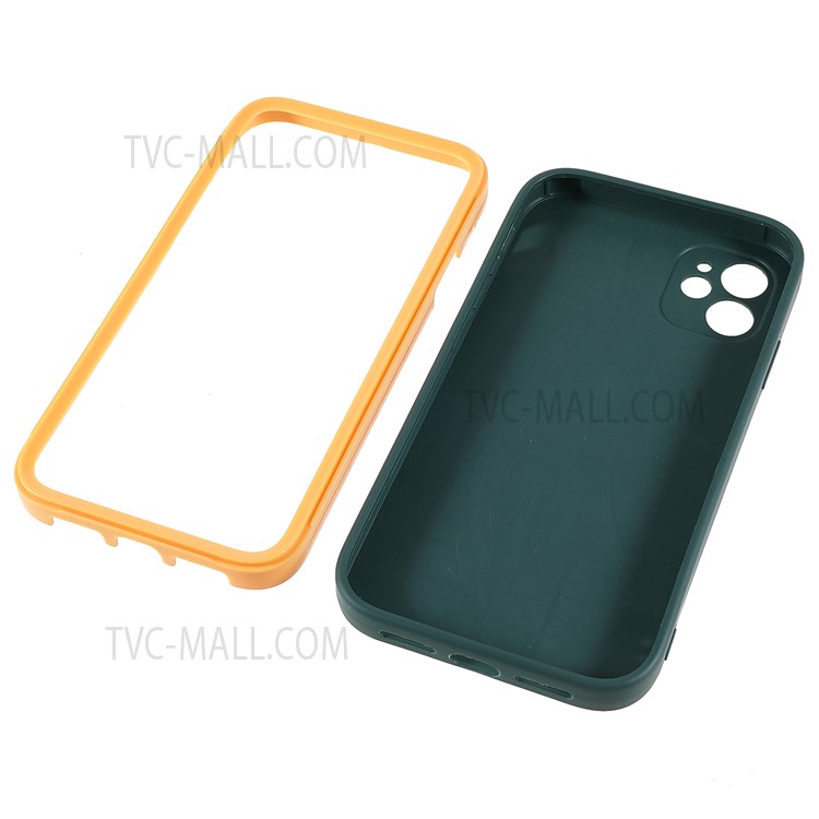 For iPhone 11 6.1 inch PC Frame + TPU Back Case Precise Cutout Detachable Phone Case Shell - Blackish Green-8