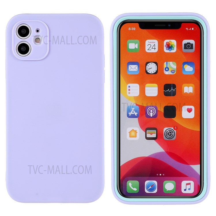 For iPhone 11 6.1 inch PC Frame + TPU Back Case Precise Cutout Detachable Phone Case Shell - Purple-1