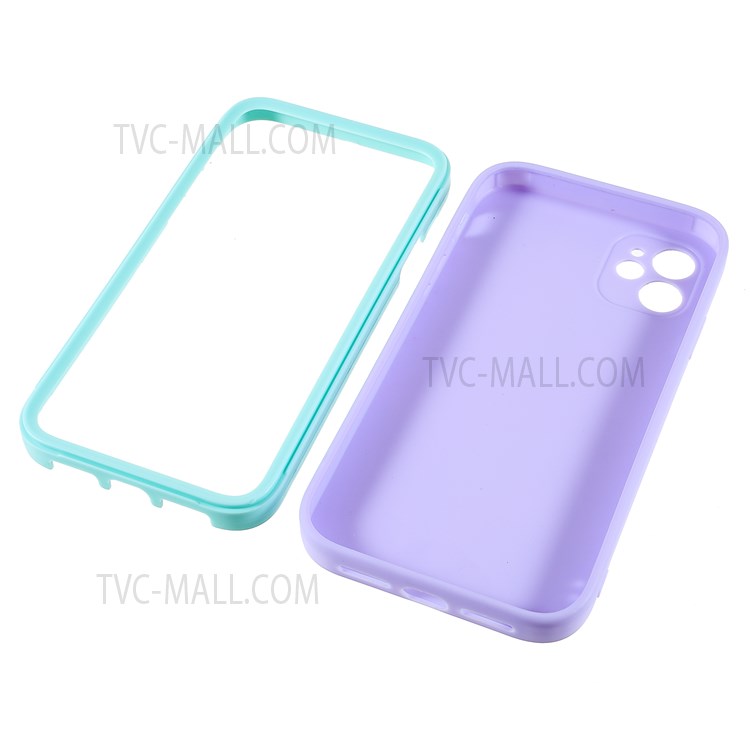 For iPhone 11 6.1 inch PC Frame + TPU Back Case Precise Cutout Detachable Phone Case Shell - Purple-8