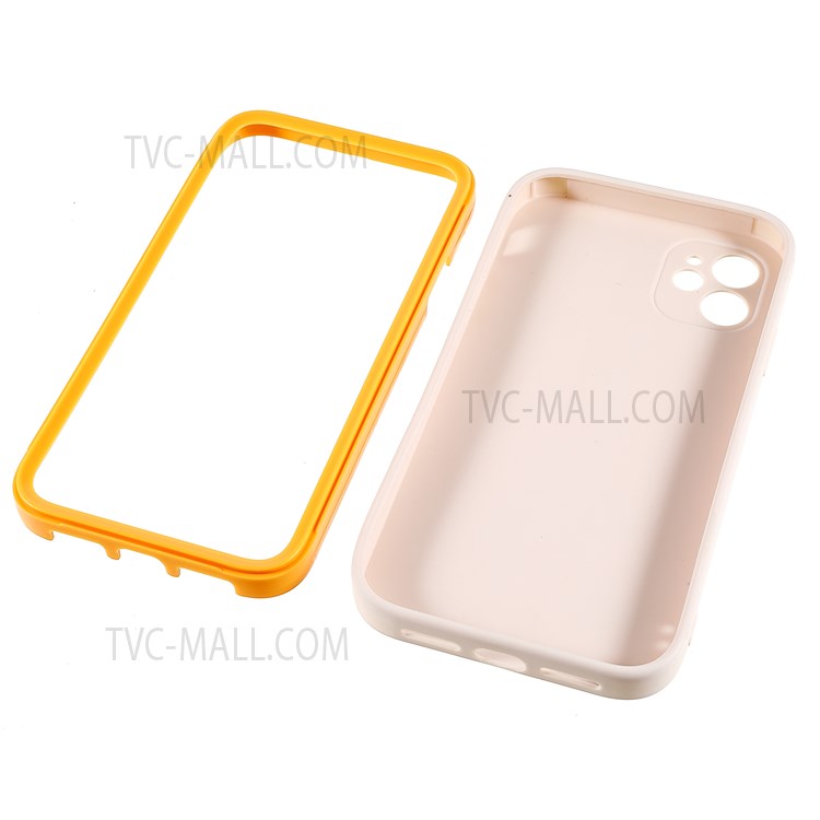 For iPhone 11 6.1 inch PC Frame + TPU Back Case Precise Cutout Detachable Phone Case Shell - Beige-8