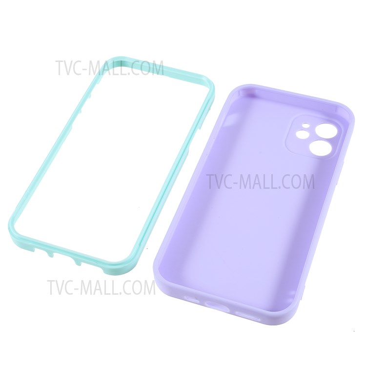 For iPhone 12 6.1 inch Precise Cutout Detachable PC Front Frame + TPU Back Hybrid Cover Anti-scratch Phone Case - Beige-8