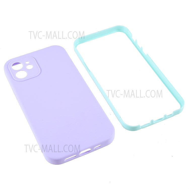 For iPhone 12 6.1 inch Precise Cutout Detachable PC Front Frame + TPU Back Hybrid Cover Anti-scratch Phone Case - Beige-9