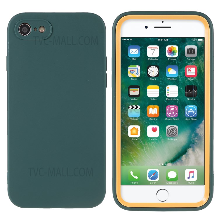 For iPhone 7 4.7 inch/8 4.7 inch/SE (2020)/SE (2022) Detachable 2-in-1 PC Frame + TPU Back Hybrid Cover Dual Color Phone Case - Blackish Green-1