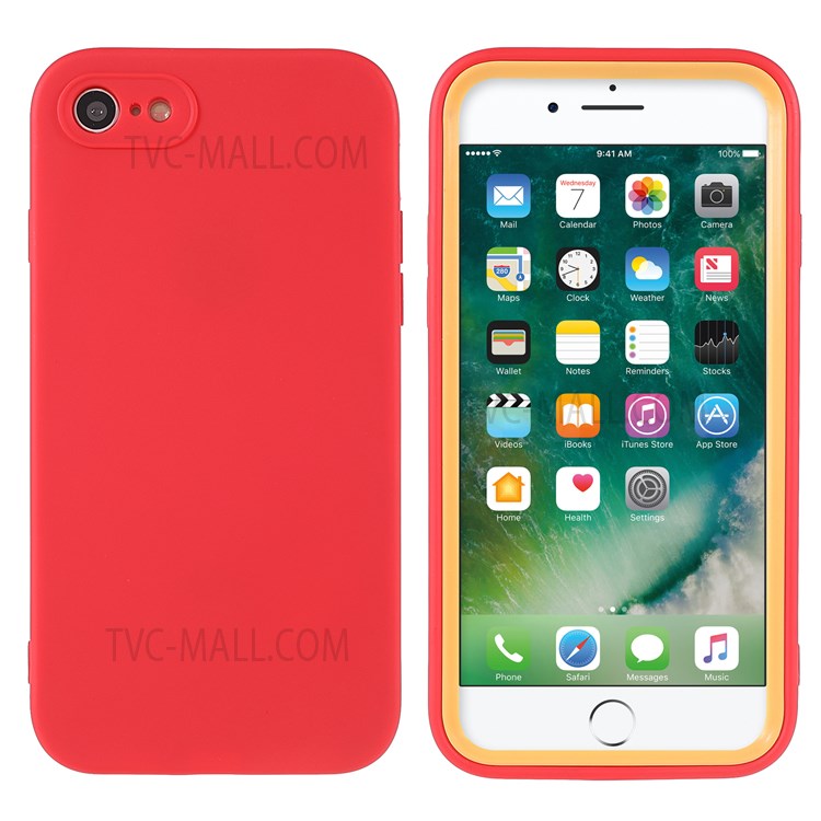 For iPhone 7 4.7 inch/8 4.7 inch/SE (2020)/SE (2022) Detachable 2-in-1 PC Frame + TPU Back Hybrid Cover Dual Color Phone Case - Red-1
