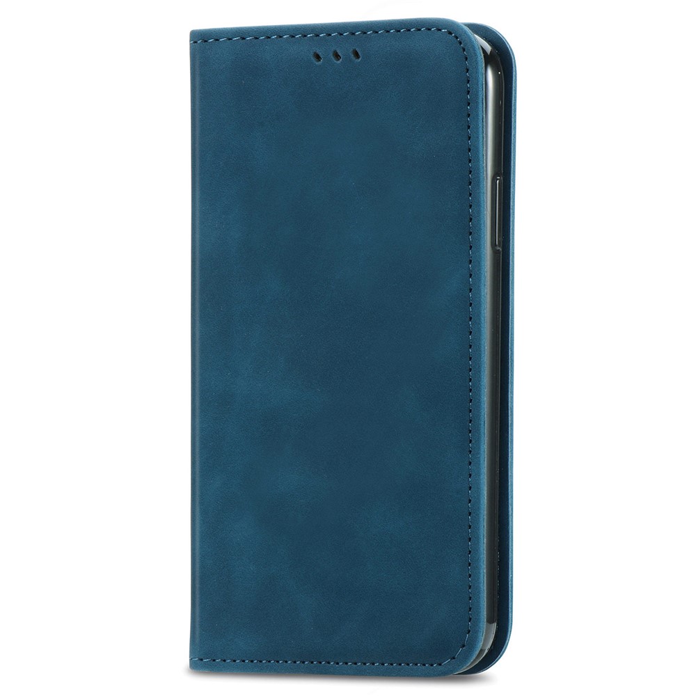 For iPhone 6 Plus/7 Plus/8 Plus 5.5 inch Retro Skin-Touch Feeling PU Leather Mobile Phone Case Magnetic Stand Cover Shell with Card Holder - Blue-2