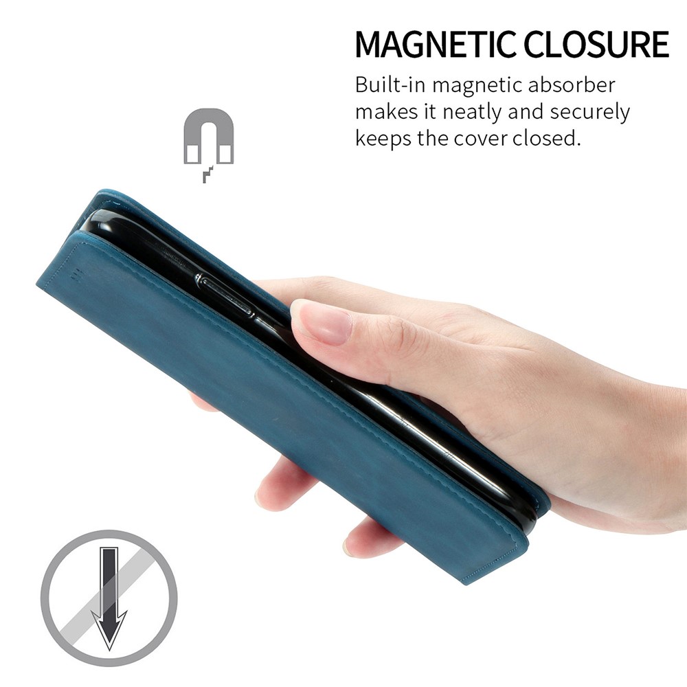 For iPhone 6 Plus/7 Plus/8 Plus 5.5 inch Retro Skin-Touch Feeling PU Leather Mobile Phone Case Magnetic Stand Cover Shell with Card Holder - Blue-9