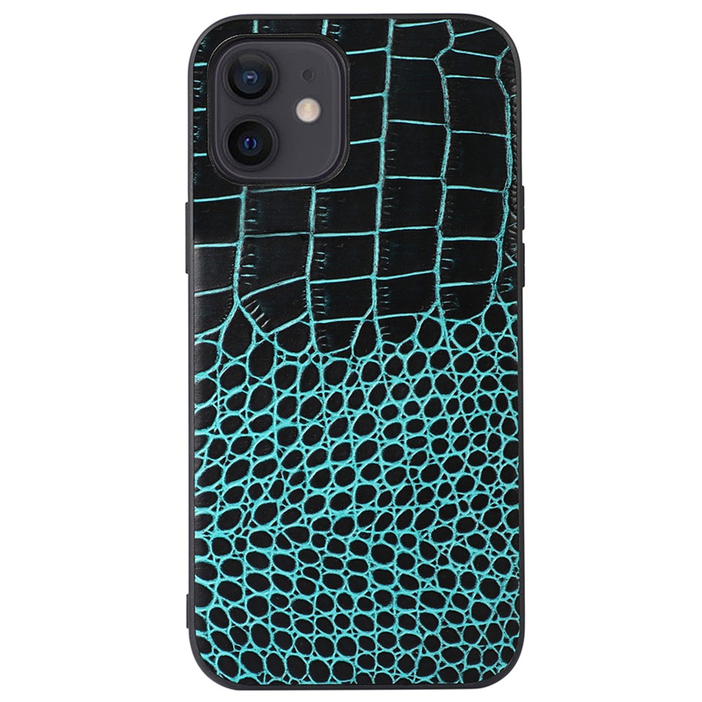 For Xiaomi 11 6.1 inch Genuine Cowhide Leather Coating PC + TPU Case Fashionable Crocodile Texture Mobile Phone Cover - Green-1