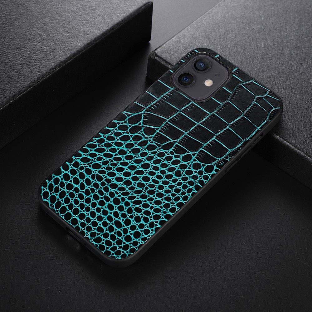 For Xiaomi 11 6.1 inch Genuine Cowhide Leather Coating PC + TPU Case Fashionable Crocodile Texture Mobile Phone Cover - Green-2
