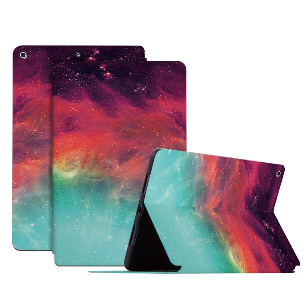 For 	iPad 10.2 (2021)/(2020)/(2019) Starry Sky Pattern Printing Shockproof Drop-proof PU Leather + TPU Tablet Cover with Stand - Color Starry Sky