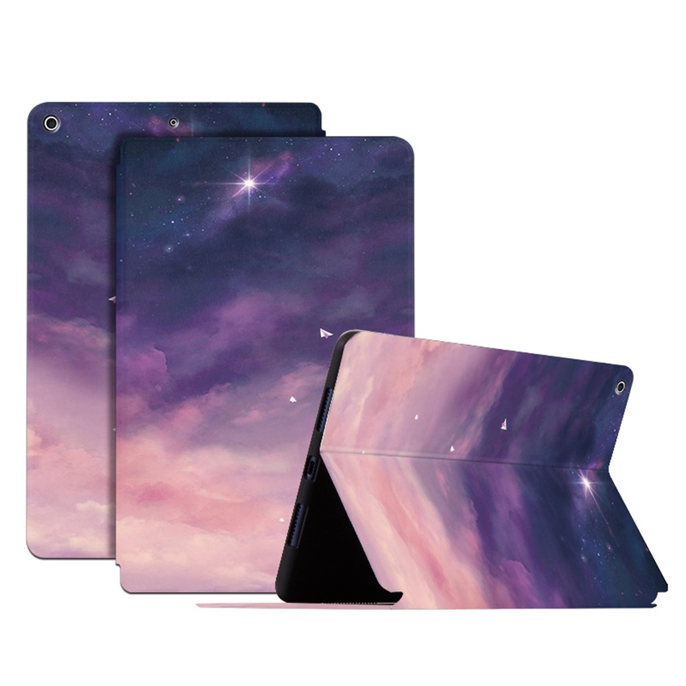 For 	iPad 10.2 (2021)/(2020)/(2019) Starry Sky Pattern Printing Shockproof Drop-proof PU Leather + TPU Tablet Cover with Stand - Dream Starry Sky