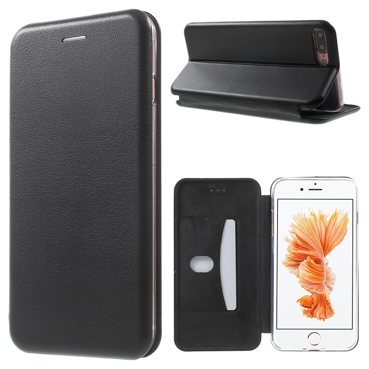 

Magnetic Absorbed Shell Style Leather Cover for iPhone 8 Plus / 7 Plus 5.5 inch - Black