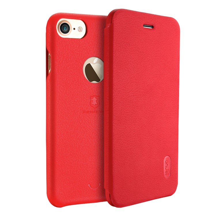 LENUO Ledream Slim Flip Leather Phone Cover for iPhone 7 4.7 inch Red