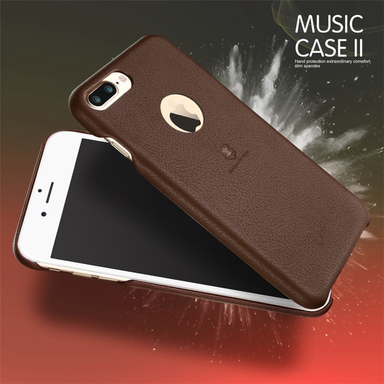

LENUO Music Case II Leather Skin PC Phone Cover for iPhone 8 Plus / 7 Plus 5.5 inch - Brown