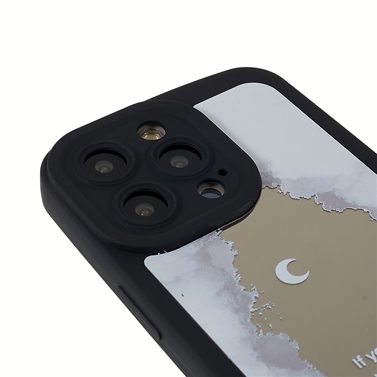For iPhone 13 Pro 6.1 inch Glossy Pattern Printing Silicone Case Bumper Edging Design - Clouds and Moon-7