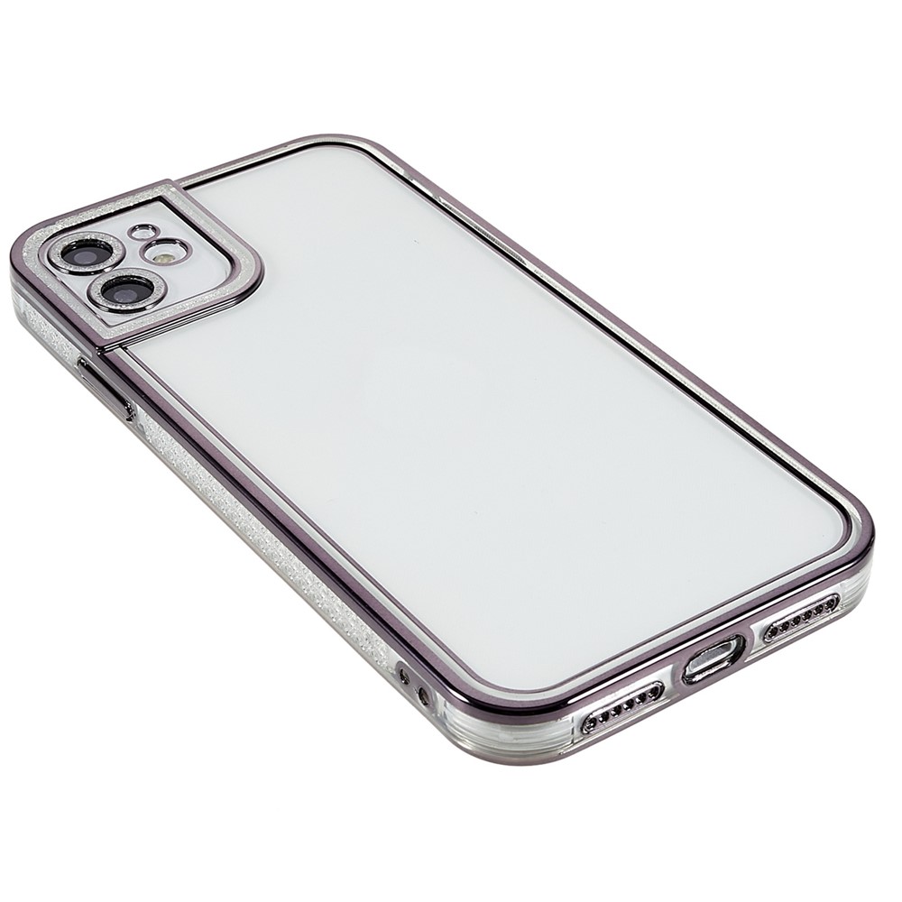 Scratch Resistant Slim Cover for iPhone 11 6.1 inch Shockproof TPU Cover Electroplating Protective Case Decorated with Rhinestone - Black-5