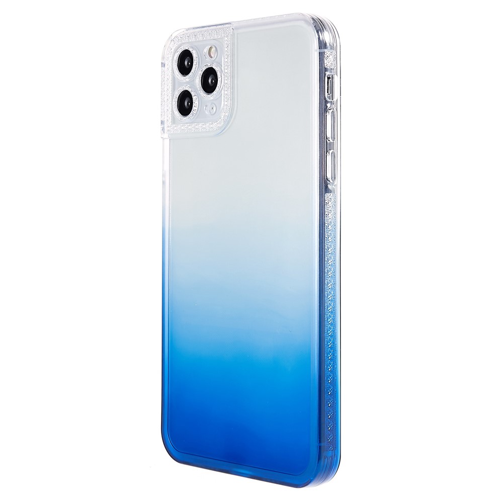 Gradient TPU Phone Case for iPhone 11 Pro Max 6.5 inch, Anti-fall Protection Glitter Design Precise Cutout Back Cover - Blue-3