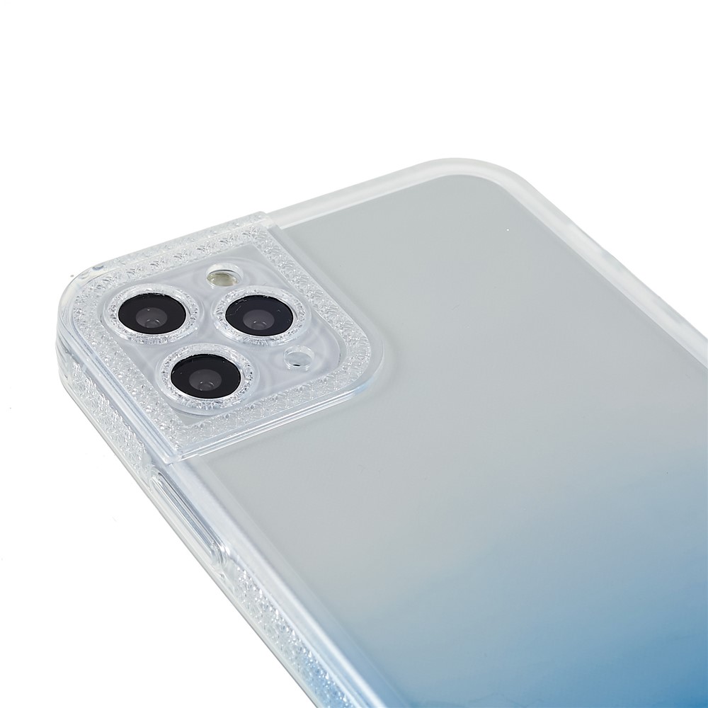 Gradient TPU Phone Case for iPhone 11 Pro Max 6.5 inch, Anti-fall Protection Glitter Design Precise Cutout Back Cover - Blue-7