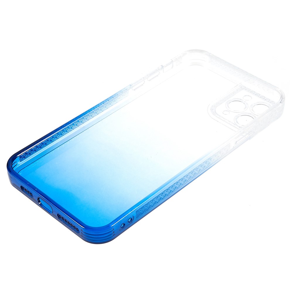 Gradient TPU Phone Case for iPhone 11 Pro Max 6.5 inch, Anti-fall Protection Glitter Design Precise Cutout Back Cover - Blue-8