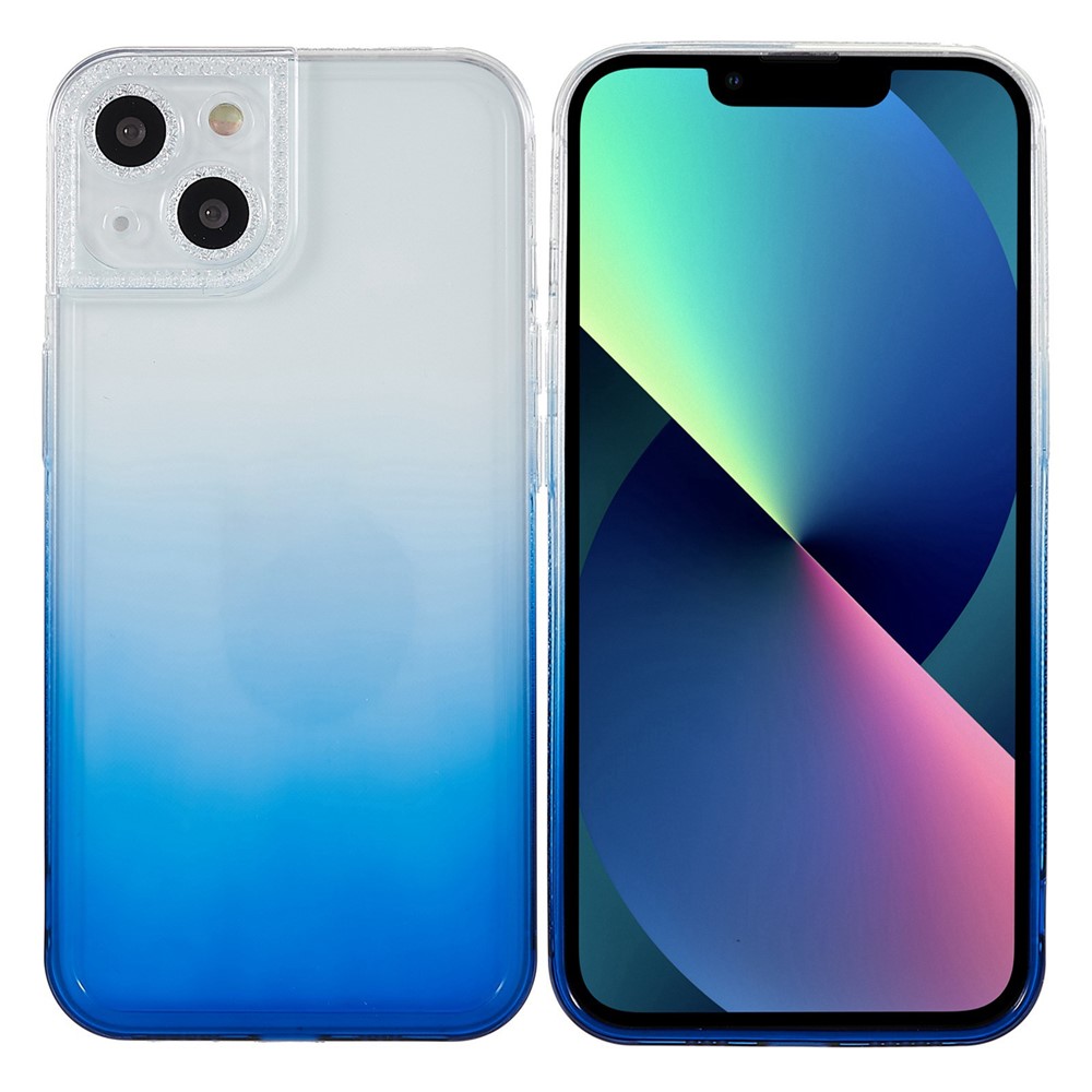 For iPhone 13 6.1 inch Gradient Color TPU Case Precise Cut-outs Camera Protection Back Cover - Blue-1