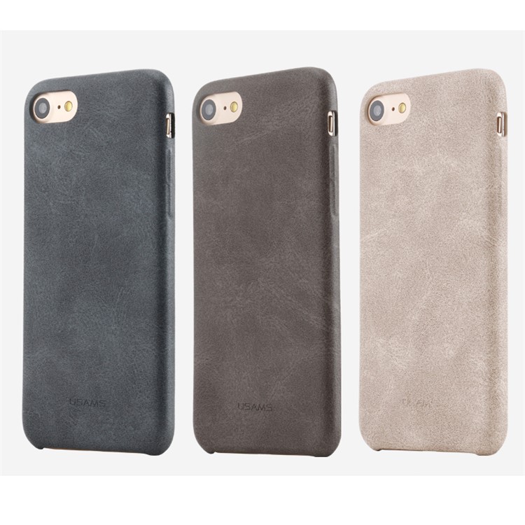 USAMS Bob Series PU Protector de couro Shell para iPhone 8 / 7 4.7 inch - Bege-3