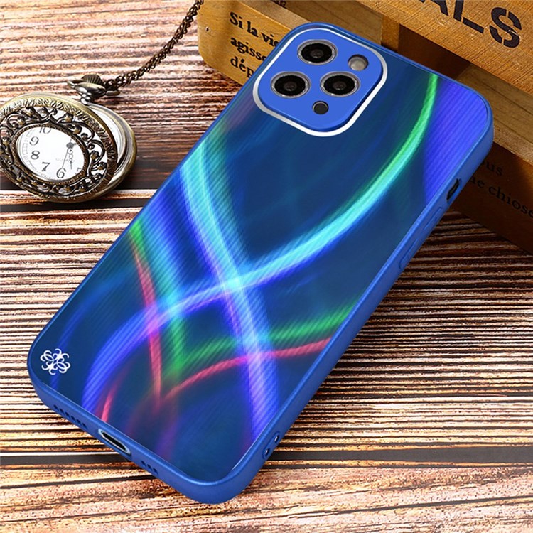 PHONESKIN Glossy 3D Effect Hybrid Phone Case for iPhone 11 Pro 5.8 inch, High Aluminum-Silicon Glass Phone Protector - Blue-2