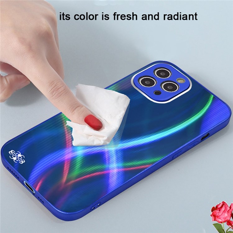 PHONESKIN Glossy 3D Effect Hybrid Phone Case for iPhone 11 Pro 5.8 inch, High Aluminum-Silicon Glass Phone Protector - Blue-3