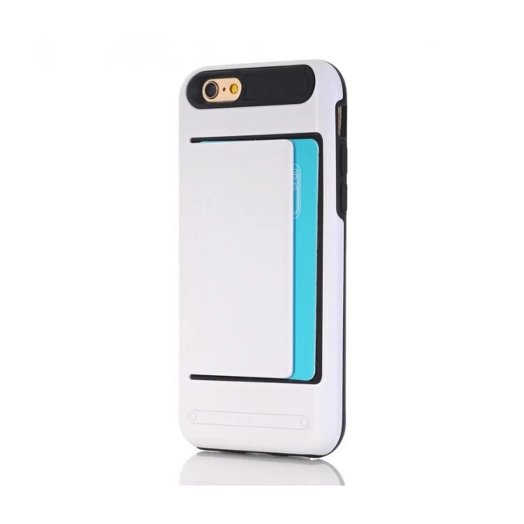 

Гибридный Пластик + Покрытие TPU С Гнездом Для Карт Для Iphone 8/7 4,7 Дюйма - Белый, iPhone 8 4.7 inch