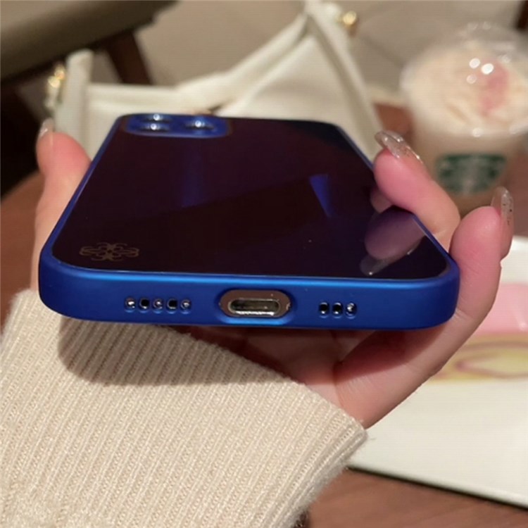 PHONESKIN 3D Effect X10A Pattern Glossy Hybrid Phone Case for iPhone 12 6.1 inch, Precise Cut-Out High Aluminum-Silicon Glass Phone Protector - Blue-6